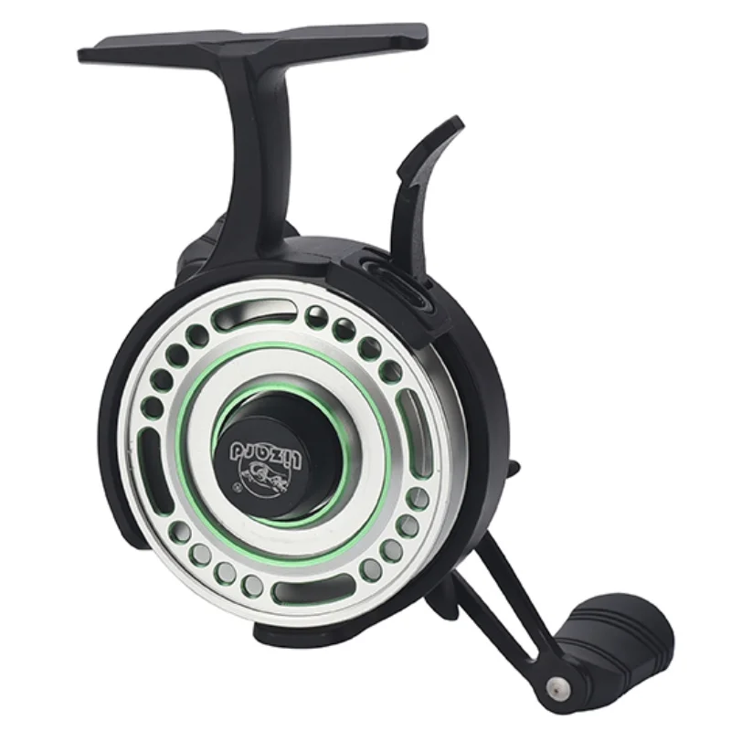 Ice Fishing Line - リザードフリーランナースプールリール（EVAノブ付き）金属製およびプラスチック製スプール対応アイスフィッシングリール