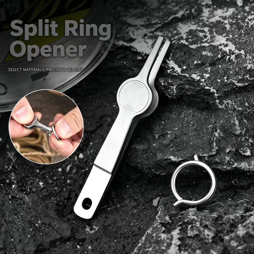 Fishing Line Cutter - スプリットリングオープナー釣り道具、ステンレス製ルアースプリットリングプライヤー、釣り人向け釣りアクセサリー