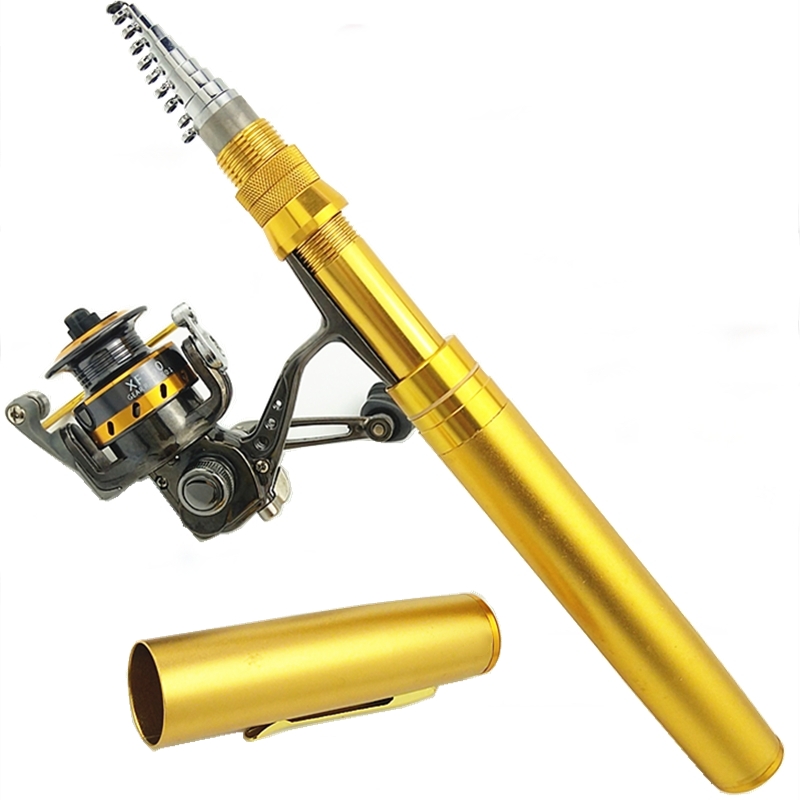 Penn Reel Fierce - 1.8/1.98m ペン型ロッド、スピニング式、伸縮式、携帯用、小型金属製ロッド、海釣り・磯釣り用、リールセット、プレゼントに最適。